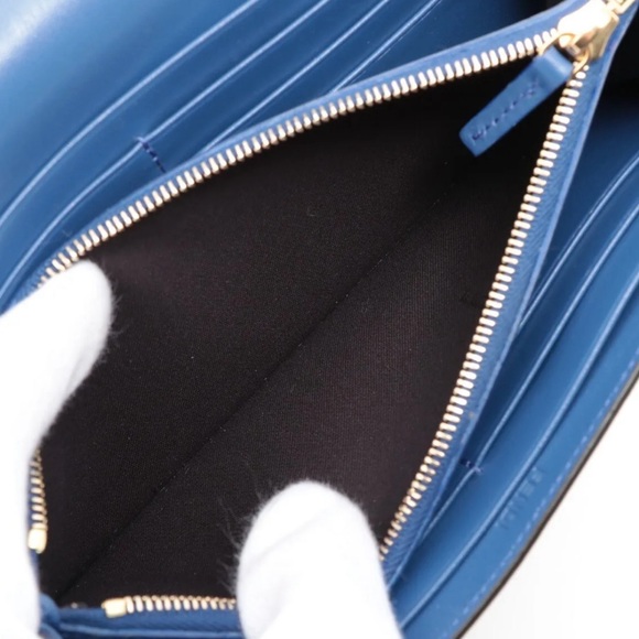 Fendi Logo Embossed F is Fendi Wallet Tobacco Blue 8M0251 - Picture 8 of 10